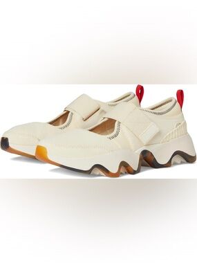 Sorel. NEW Spr/Sum 26.  Cream Slip-On Strap Sneakers with Red Accent